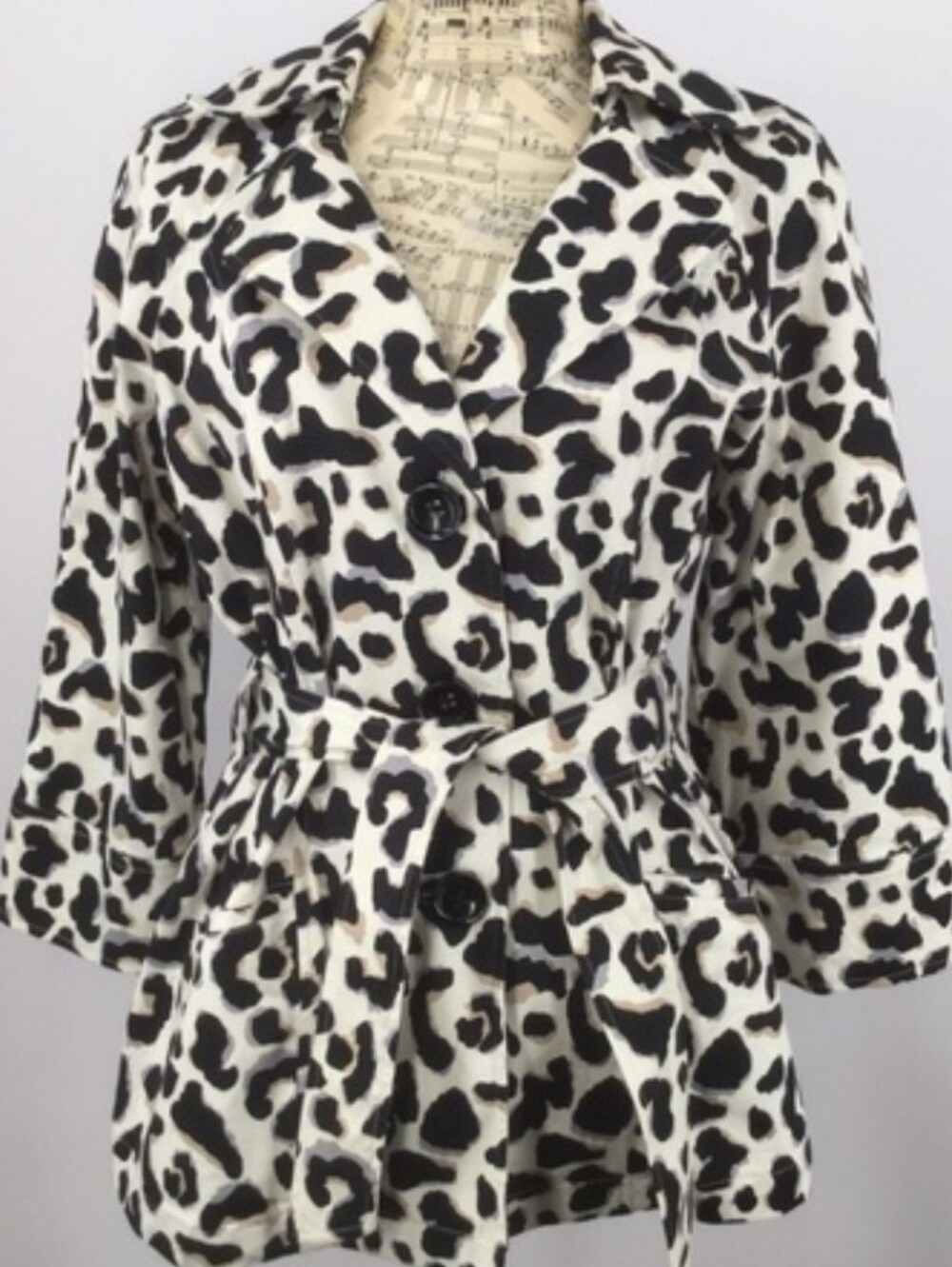 Cato Cream, Black and Taupe Leopard Print Jacket